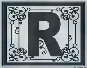 Monogram Floral Family Vinyl with Last Name Custom Wall Vinyl Decal - Letter R