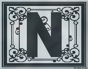 Monogram Floral Family Vinyl with Last Name Custom Wall Vinyl Decal - Letter N