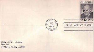 Scott 1264 5 Cent Churchill Memorial Uncacheted First Day Cover 5/13/65 Folton