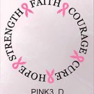 Breast Cancer Awareness Faith Courage Cure Hope Strength Circle Vehicle Decal