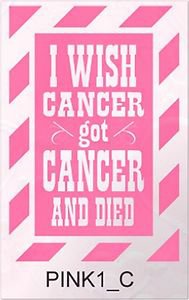 Breast Cancer Awareness - I Wish Cancer Got Cancer and Died - Vehicle Decal