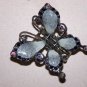 BUTTERFLY Rhinestone Hair Claw Clamp Clip Grey