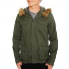 HOT TOPIC Shout House 2XL Olive Green Faux Fur Hooded Military Jacket