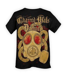 Hot Topic Charred Walls of the Damned Size Medium T-Shirt - Gas Mask Guy NWOT