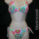 Jamaican Style Two Piece Bathing Suit Swimsuit Bikini S