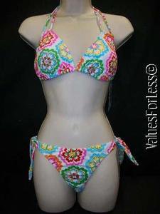 Jamaican Style Two Piece Bathing Suit Swimsuit Bikini S