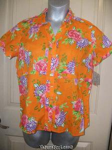 IB Diffusion Orange Floral Top - NWT - Medium