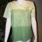 KENETH TOO Womans Small Green Blouse Top NWT
