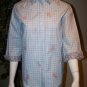 KENETH TOO Womans Small Plaid Blouse - Light Blue Plaid