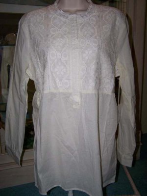 Caribbean Joe Ladies Blouse Creme Large