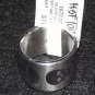 Hot Topic Stainless Steel Wide Band Skull and Crossbone Ring - Size 7