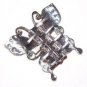 BUTTERFLY Rhinestone Hair Claw Clamp Clip Glitter Orange