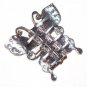 BUTTERFLY Rhinestone Hair Claw Clamp Clip Glitter Orange