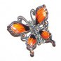 BUTTERFLY Rhinestone Hair Claw Clamp Clip Glitter Orange