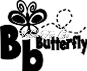 Animal / Insect Monogram Wall Vinyl Letter B b is Butterfly 12" x 12" Decal