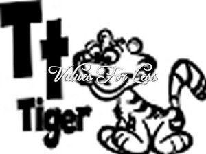 Animal / Insect Monogram Wall Vinyl - Letter T t Tiger 12" x 12" Vinyl Decal