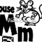 Animal / Insect Monogram Wall Vinyl - Letter M m Mouse 12" x 12" Vinyl Decal