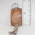 Hand Tooled Leather Keychain - Light Brown and Tan Dragon Tooled Keychain