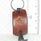 Hand Tooled Leather Keychain - Dark Brown and Black Thunderbird