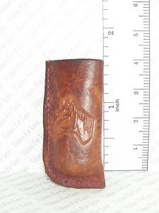 Hand Tooled Leather Bic Lighter Cover - Brown and Tan Leather Tooled Horse Head