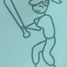 Female Batter Baseball Player Stick Family Decal