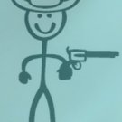 Cowboy with Pistol Stick Family Decal
