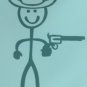 Cowboy with Pistol Stick Family Decal