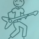 Male Electric Guitar Player Stick Family Decal