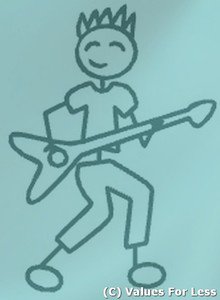 Male Electric Guitar Player Stick Family Decal