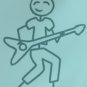 Male Electric Guitar Player Stick Family Decal
