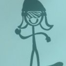 Female Snowboarder Snowboarding Mom Stick Family Decal