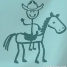 Male Cowboy Riding a Stick Horse Stick Family Decal