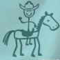 Male Cowboy Riding a Stick Horse Stick Family Decal
