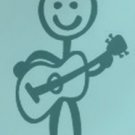 Male Acoustic Guitar Player Stick Family Decal