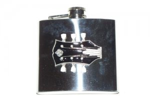 HOT TOPIC Guitar Liquor Hip Flask Stainless Steel 5 fl.oz.