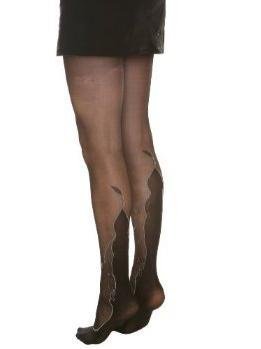 HOT TOPIC Black Scroll Pattern Tights