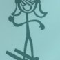 The Ski Family Dad, Mom, Son, Daughter Stick Family CUSTOM FAMILY DECAL 5" TALL