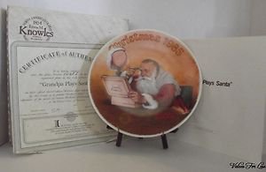 Knowles - Grandpa Plays Santa - Rockwell Society of America Collectible Plate