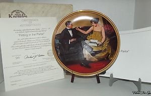 Knowles - Flirting in the Parlor - Rockwell Society of America Collectible Plate