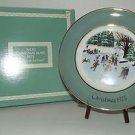 Avon Christmas Plate 1975 4th Edition Skaters on the Pond Collector Plate