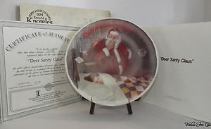 Knowles - Deer Santy Claus - Rockwell Society of America Collectible Plate