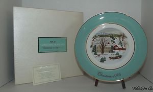 Avon Christmas Plate - 1973 - Christmas on the Farm Collectible Plate