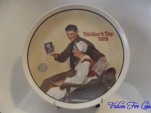 My Mother by Norman Rockwell Mother's Day 1988 Edwin M. Knowles Collector Plate