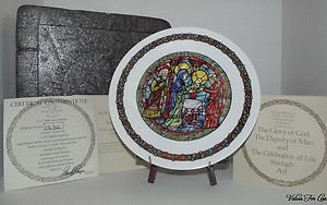 Noel Vitral The Purification  by Restieau Henri D'Arceau Collector Plate