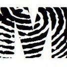 Adorable Monogram Zebra Print - Fingerprint Letter M with Name in 2nd Color