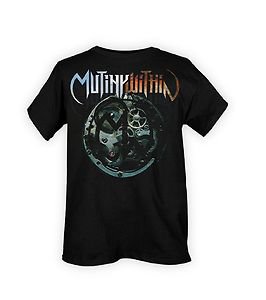 HOT TOPIC Mutiny Within Gears Black Large T-Shirt