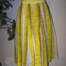 SHARAGANO Stephanie size 4 Pleated Skirt Yellow Khaki White NWT
