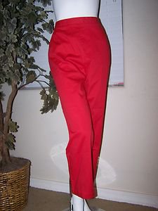 KORET Petite Flat Front Sz 8P Comfort Stretch Pull On Womans Red Pants