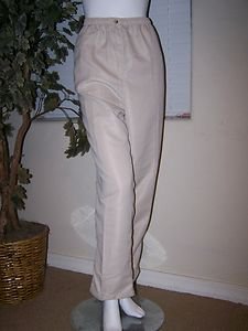 HILLARD & HANSON Plus Size 1X Polyester Pull On Womans Beige Pants