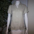 Gloria Vanderbilt Women's Casual Button Down Size Small Beige Shirt